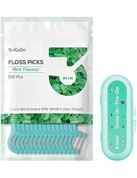 Palillos de dientes de bambú, sabor menta, con flúor, 150 uds de Hydrophil