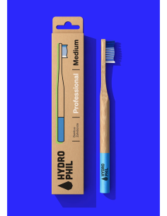 Cepillo dientes bambú profesional medium, color natural/ oceano Atlántico de Hydrophil