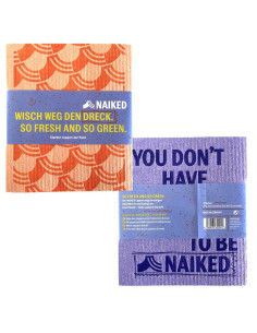 Bayeta cocina lavable "So fresh and so green", algodon y celulosa, 19.5 x 17cm, 4ud de Naiked