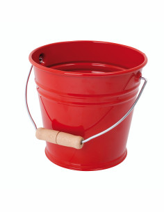 Cubo de arena rojo para niños 15,5 cm Redecker