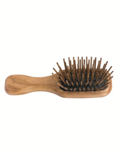 Cepillo cabello de bolsillo, cerdas de madera, mango olivo, 11,5cm de Redecker