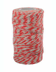 Hilo lino, rojo/natural, 55m de Redecker
