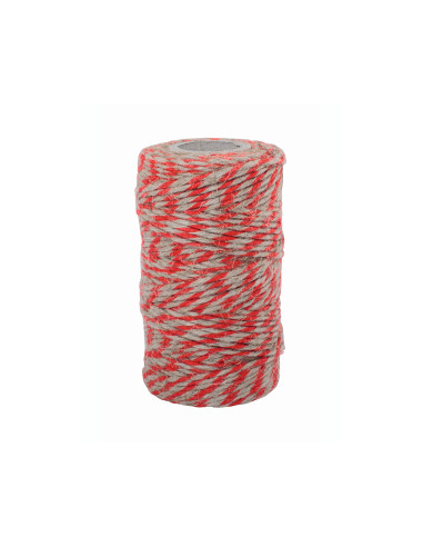 Hilo lino, rojo/natural, 55m de Redecker