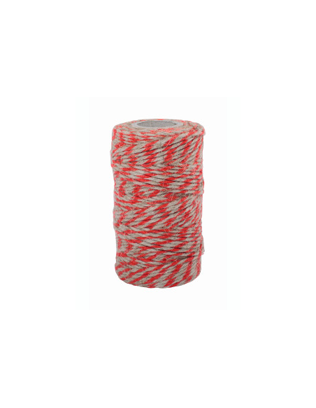Hilo lino, rojo/natural, 55m de Redecker