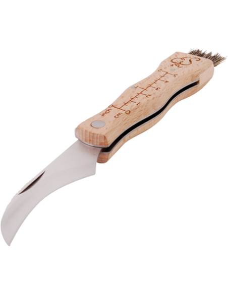 Navaja de setas con cepillo, 20.5cm (abierta)_PENC** de Redecker