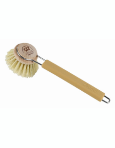 Mango de cepillo de fregar de acero inoxidable y silicona para cabezales redondos de 5cm, azul de Redecker