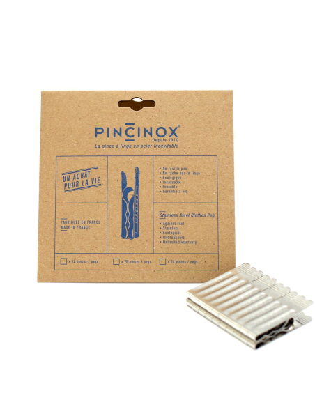 Pinzas de ropa acero inoxidable 12 unidades Pincinox kraft