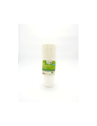 Vasos fibra 20cl 100% compostable, 25ud de Ecodis
