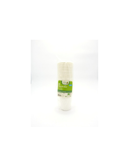 Vasos fibra 20cl 100% compostable, 25ud de Ecodis