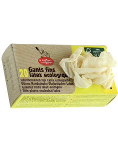 Guantes latex desechables 20ud Talla M de La Droguerie Écologique