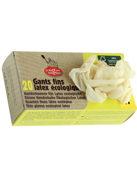 Guantes Látex Desechables Talla M 20 unidades La Droguerie