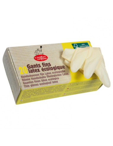 Guantes latex desechables 20ud Talla L de La Droguerie Écologique