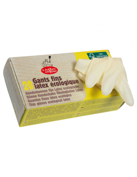 Guantes latex desechables 20ud Talla L de La Droguerie Écologique