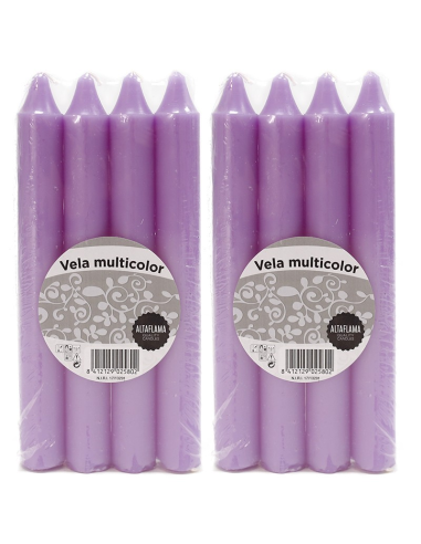 Velas violetas de estearina Eco, 12ud de Blue