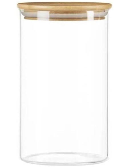 Bote de cristal tapa de madera 0.8L de Ah! Table!