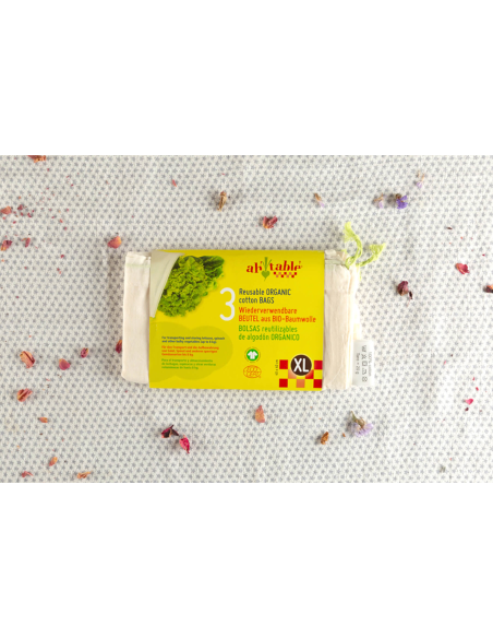Bolsas de algodón ecológico GOTS para productos a granel, XL, 3x(40x40cm) de Ah! Table!