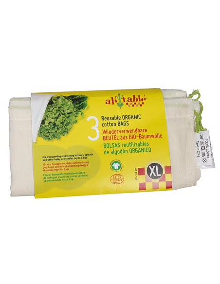 Bolsas de algodón ecológico GOTS para productos a granel, XL, 50x(40x40cm) de Ah! Table!