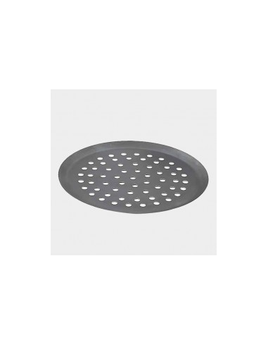 Molde redondo perforado pizza, hierro azul, 28cm de De Buyer