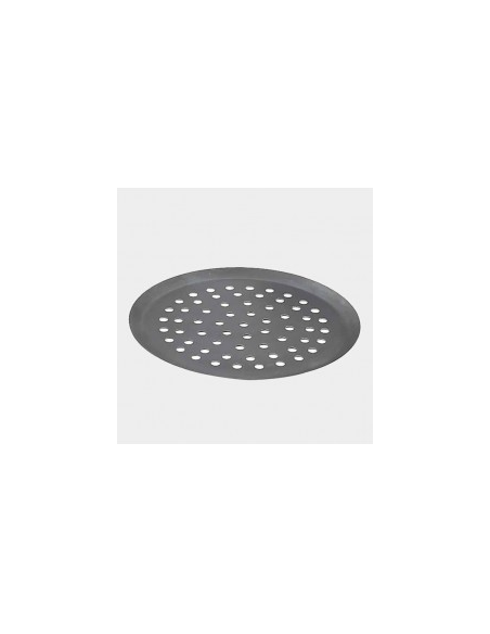 Molde redondo perforado pizza, hierro azul, 28cm de De Buyer