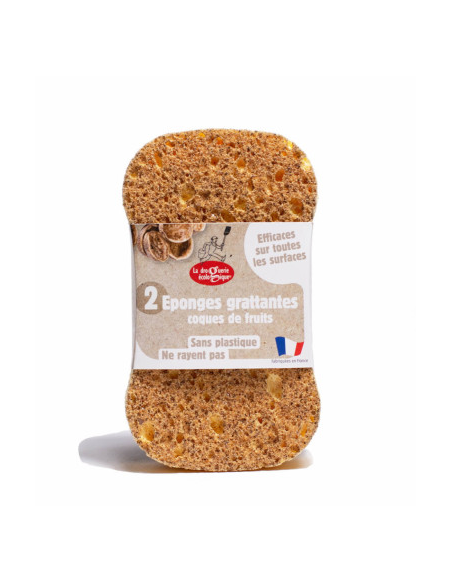 Esponja estropajo con cáscaras de nueces, 2ud de La Droguerie Écologique