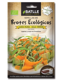 Brotes Soja verde- judía Mung para germinar, sobres de Batlle