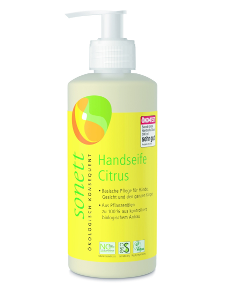 Jabón manos citrus, dispensador 300ml de Sonett