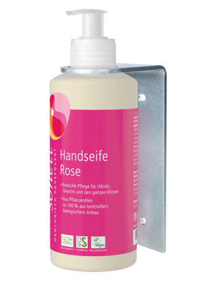 Jabón de manos Sonett con soporte metálico para pared