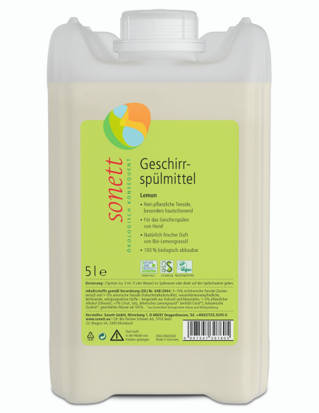 Lavavajillas líquido a mano, 5L de Sonett
