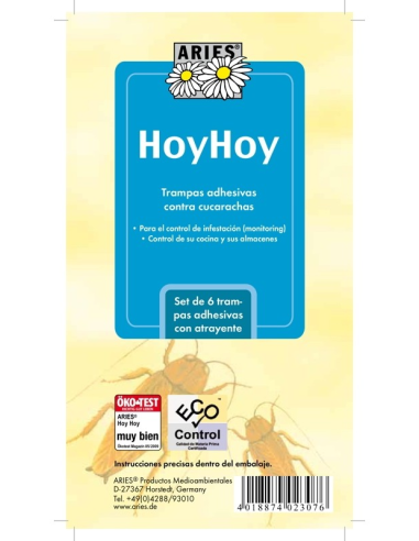 Trampa de cucarachas Hoy-Hoy, set de 6 trampas de Aries