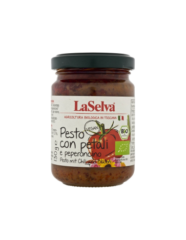 Pesto con chili y flores - 'Pesto petali e peperoncino',  130g de Laselva