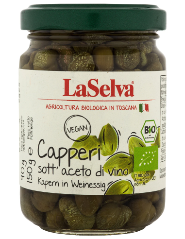Alcaparras en vinagre - 'Capperi sottaceto',  150g de Laselva