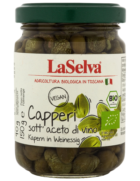 Alcaparras en vinagre - 'Capperi sottaceto',  150g de Laselva