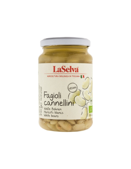Habas blancas - 'Fagioli Cannellini',  bocal de vidrio, 340g de Laselva