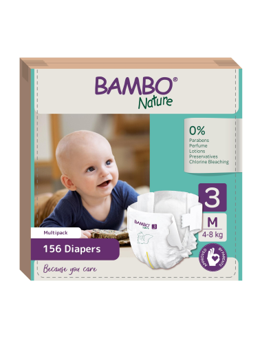 Pañal Talla 3 gr, 4-8 Kg, 52 ud, Bambo Nature de Bambo Nature