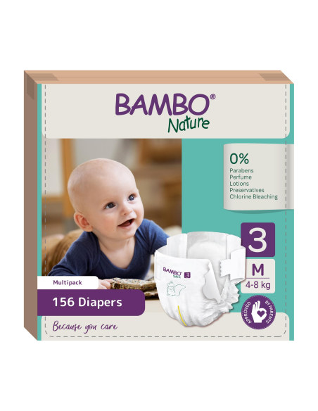 Pañal Talla 3 gr, 4-8 Kg, 52 ud, Bambo Nature de Bambo Nature
