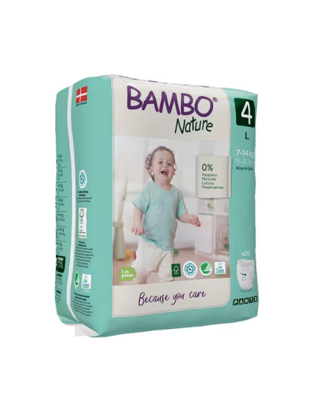 Pañal pants Talla 4, 7-14 kg, 20ud, Bambo Nature de Bambo Nature