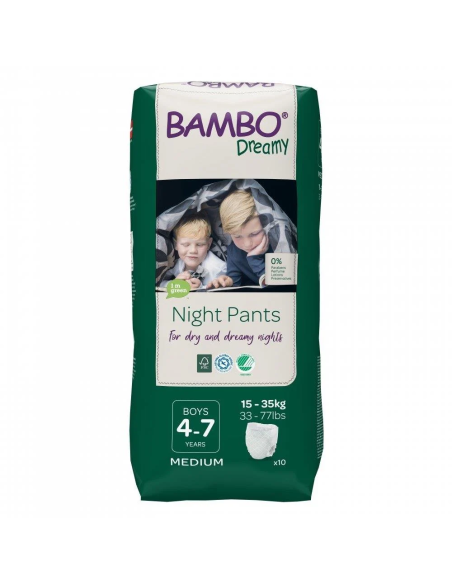 Braguita noche Niña 4-7 años 15-35 kg, 10ud, Bambo Nature** de Bambo Nature