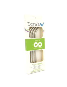 Pajitas Inox Inclinadas Set 4 con Cepillo Limpieza Biodora