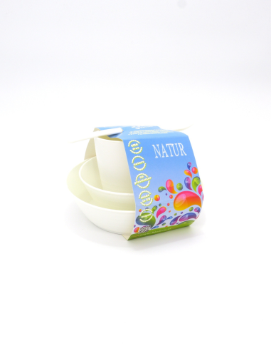 Set de niños (2ud bol, vaso, cucharilla) bioplástico, varios colores de Biodora