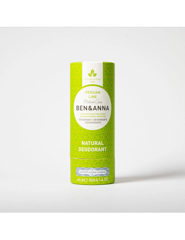 Desodorante Persian Lime, envase de cartón (sin plástico), 40g de Ben&Anna