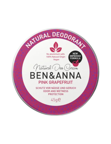 Desodorante Pink Grapefruit, lata metálica, 45g de Ben&Anna