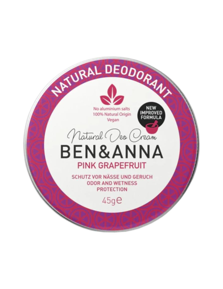 Desodorante Pink Grapefruit, lata metálica, 45g de Ben&Anna