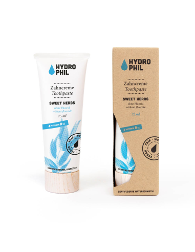 Dentífrico hierba dulce con B12, sin fluor, 75ml de Hydrophil