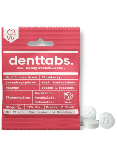 Dentífrico en pastillas ecológico fresa niños con flúor 125ud