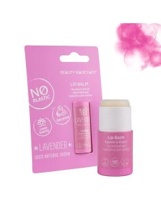 Bálsamo labial lavander/lavanda, con cera de abeja ecologíca, sin plástico, 6g de Beauty Made Easy