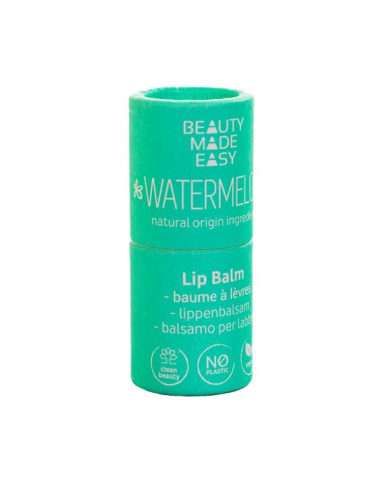 Bálsamo labial watermelon/sandia, vegano, sin plástico, 6g de Beauty Made Easy