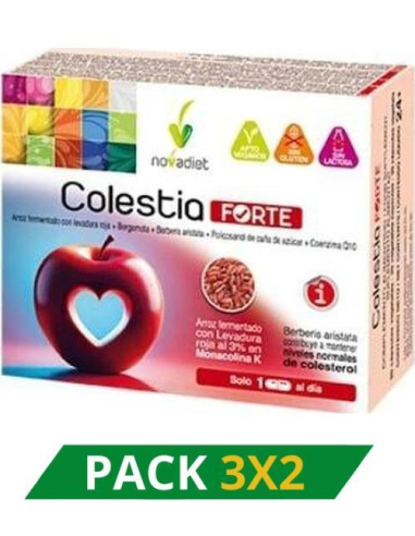 Pack 3x2 Colestia Forte 60 Capsulas Envase de 60 cápsulas vegetales. de Novadiet