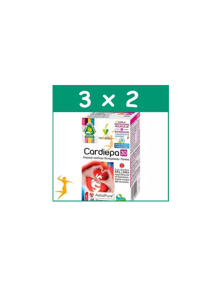 Pack 3x2 Cardiepa 30 Capsulas Envase de 30 cápsulas blandas. de Novadiet