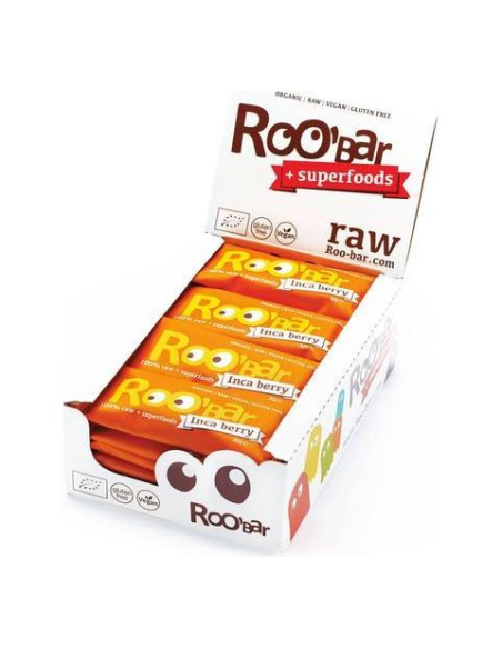 Pack 20 Barritas Bio Inca Berry y Naranja Roo'Bar 30g