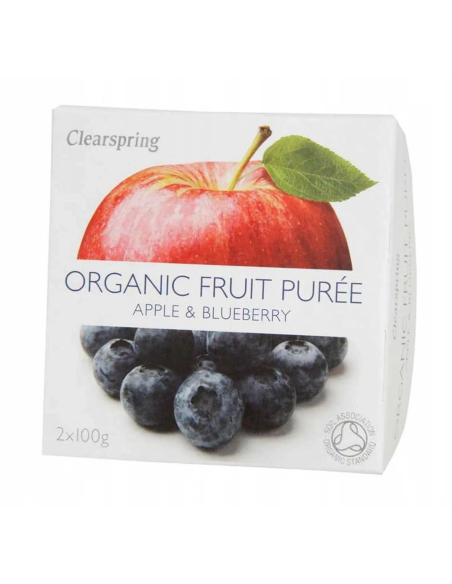 Pack 12 Uds Compota Bio Manzana y Arándano 2x100 g Clearspring